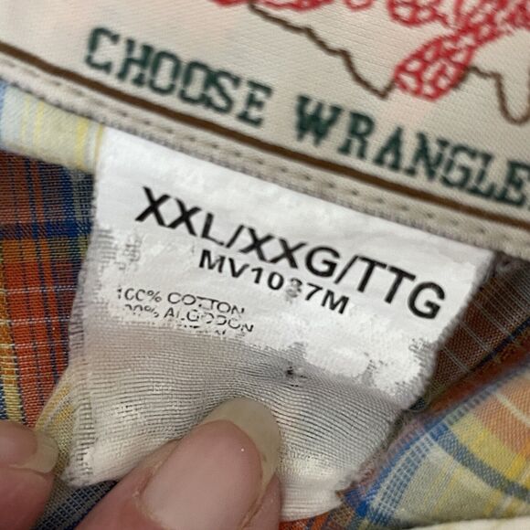 VTG 80s 90s Wrangler Western Shirt Pearl Snap Plaid Cowboy Men XXL / See Below - Picture 7 of 14